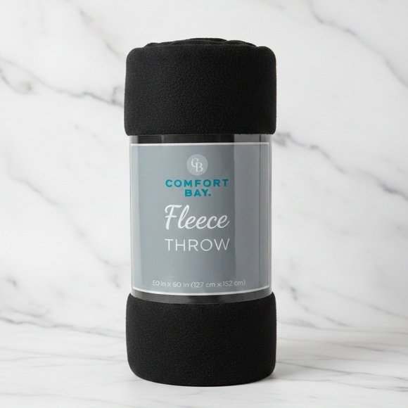 Comfort Bay Other - Comfort Bay Midnight Black Fleece Throw